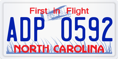 NC license plate ADP0592