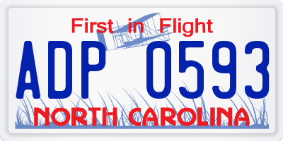 NC license plate ADP0593