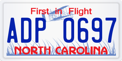 NC license plate ADP0697