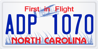 NC license plate ADP1070