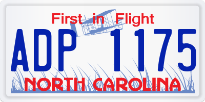 NC license plate ADP1175