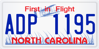 NC license plate ADP1195