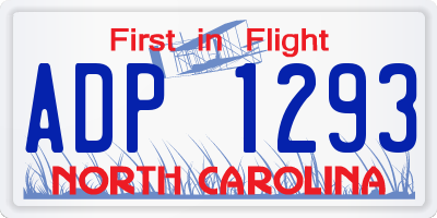 NC license plate ADP1293