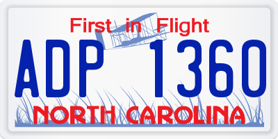 NC license plate ADP1360