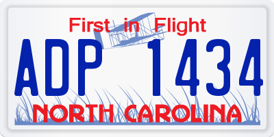 NC license plate ADP1434
