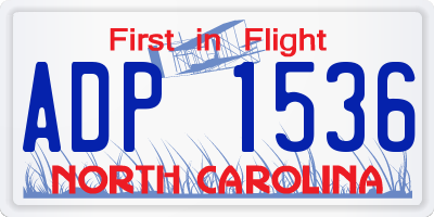 NC license plate ADP1536