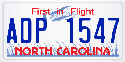NC license plate ADP1547