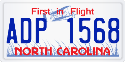 NC license plate ADP1568