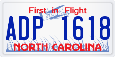 NC license plate ADP1618