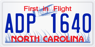 NC license plate ADP1640