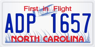 NC license plate ADP1657