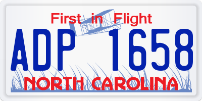 NC license plate ADP1658