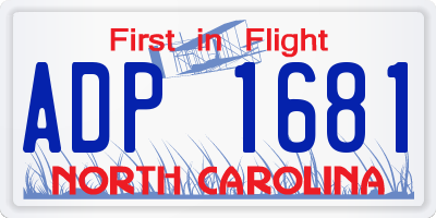 NC license plate ADP1681
