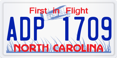NC license plate ADP1709