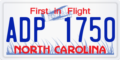 NC license plate ADP1750
