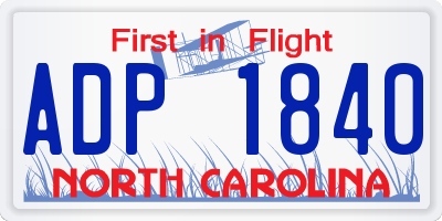 NC license plate ADP1840