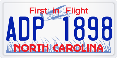NC license plate ADP1898