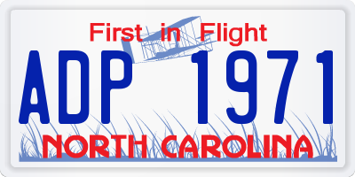 NC license plate ADP1971