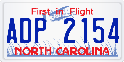 NC license plate ADP2154