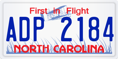 NC license plate ADP2184