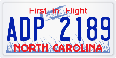 NC license plate ADP2189