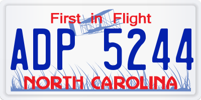 NC license plate ADP5244