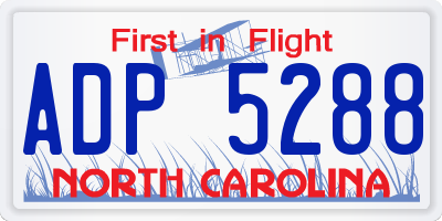 NC license plate ADP5288