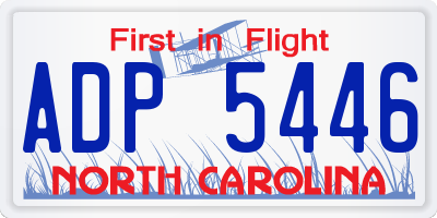 NC license plate ADP5446