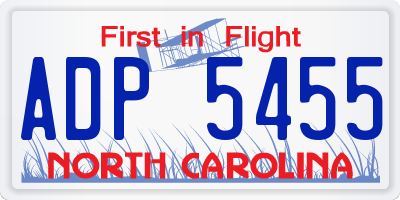 NC license plate ADP5455