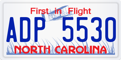 NC license plate ADP5530