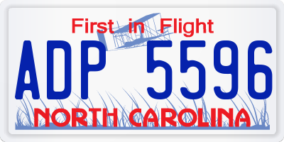 NC license plate ADP5596