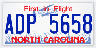 NC license plate ADP5658