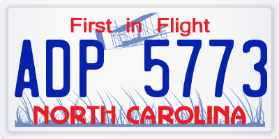 NC license plate ADP5773