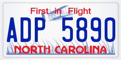 NC license plate ADP5890