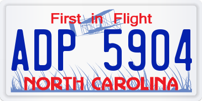 NC license plate ADP5904