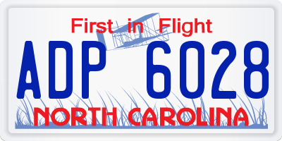NC license plate ADP6028