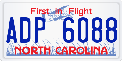 NC license plate ADP6088