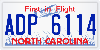 NC license plate ADP6114