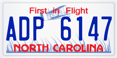 NC license plate ADP6147