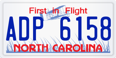 NC license plate ADP6158