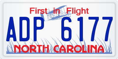 NC license plate ADP6177
