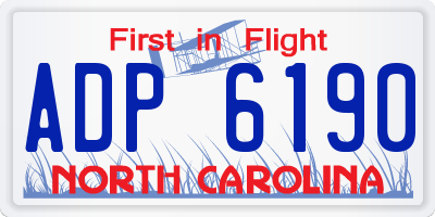 NC license plate ADP6190