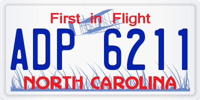 NC license plate ADP6211