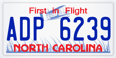 NC license plate ADP6239