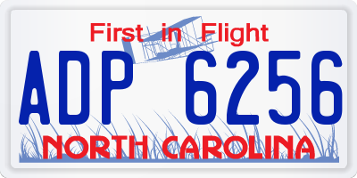 NC license plate ADP6256