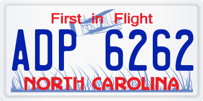 NC license plate ADP6262
