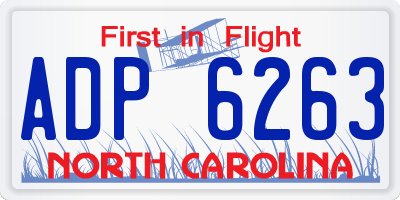 NC license plate ADP6263