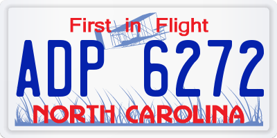 NC license plate ADP6272