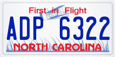 NC license plate ADP6322