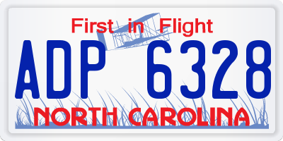 NC license plate ADP6328